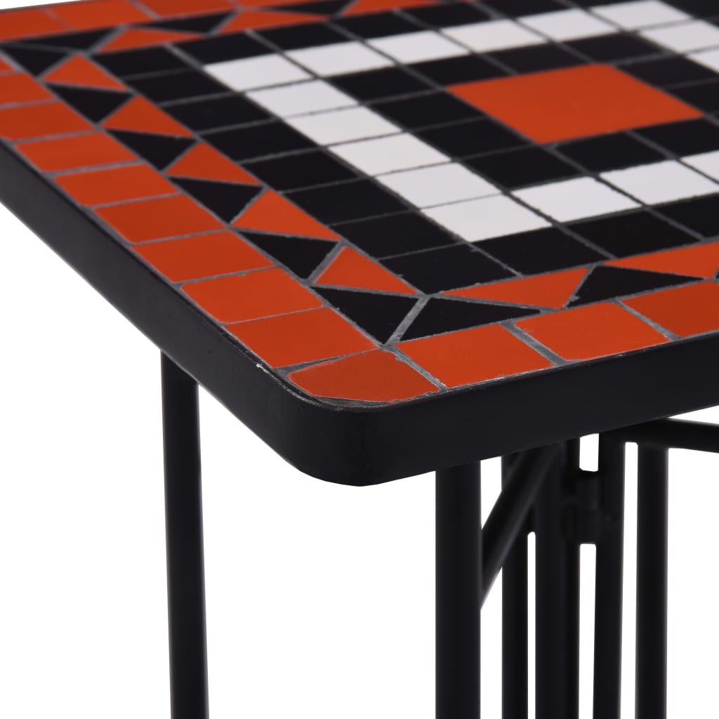 Beistelltisch Mosaik Keramik Terracotta und Weiß - Pazzar.ch