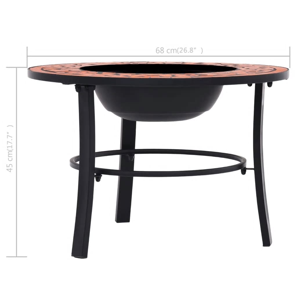 Feuerstelle Mosaik Keramik Terracotta 68 cm - Pazzar.ch