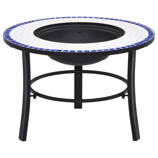 Feuerstelle Mosaik Keramik Blau und Weiß 68 cm - Pazzar.ch