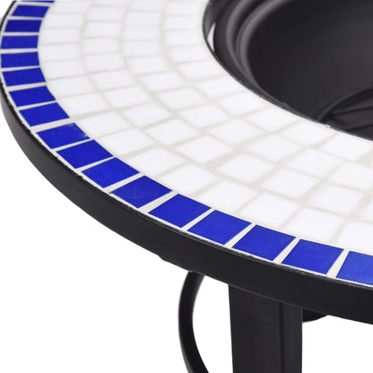 Feuerstelle Mosaik Keramik Blau und Weiß 68 cm - Pazzar.ch