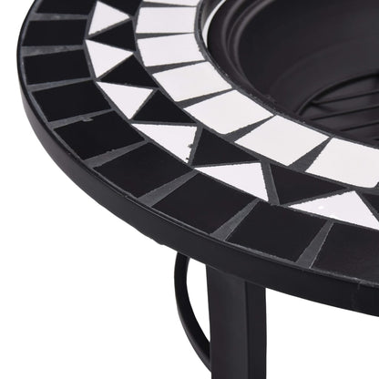 Feuerstelle Mosaik Keramik Schwarz und Weiß 68 cm - Pazzar.ch