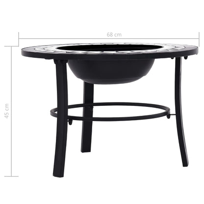 Feuerstelle Mosaik Keramik Schwarz und Weiß 68 cm - Pazzar.ch