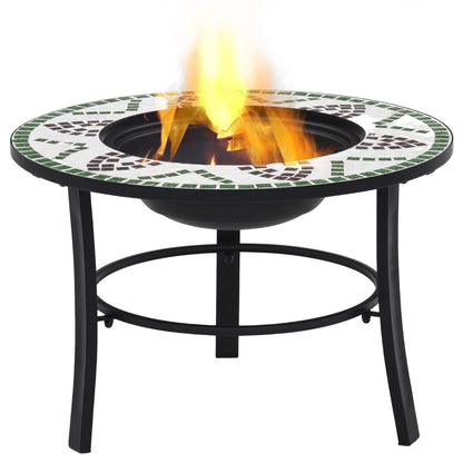 Feuerstelle Mosaik Keramik Grün 68 cm - Pazzar.ch