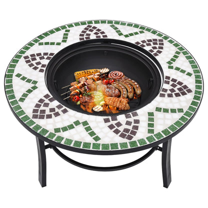 Feuerstelle Mosaik Keramik Grün 68 cm - Pazzar.ch