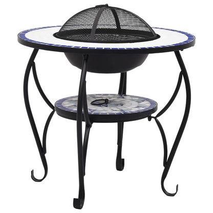 Feuertisch Mosaik Keramik Blau und Weiß 68 cm - Pazzar.ch