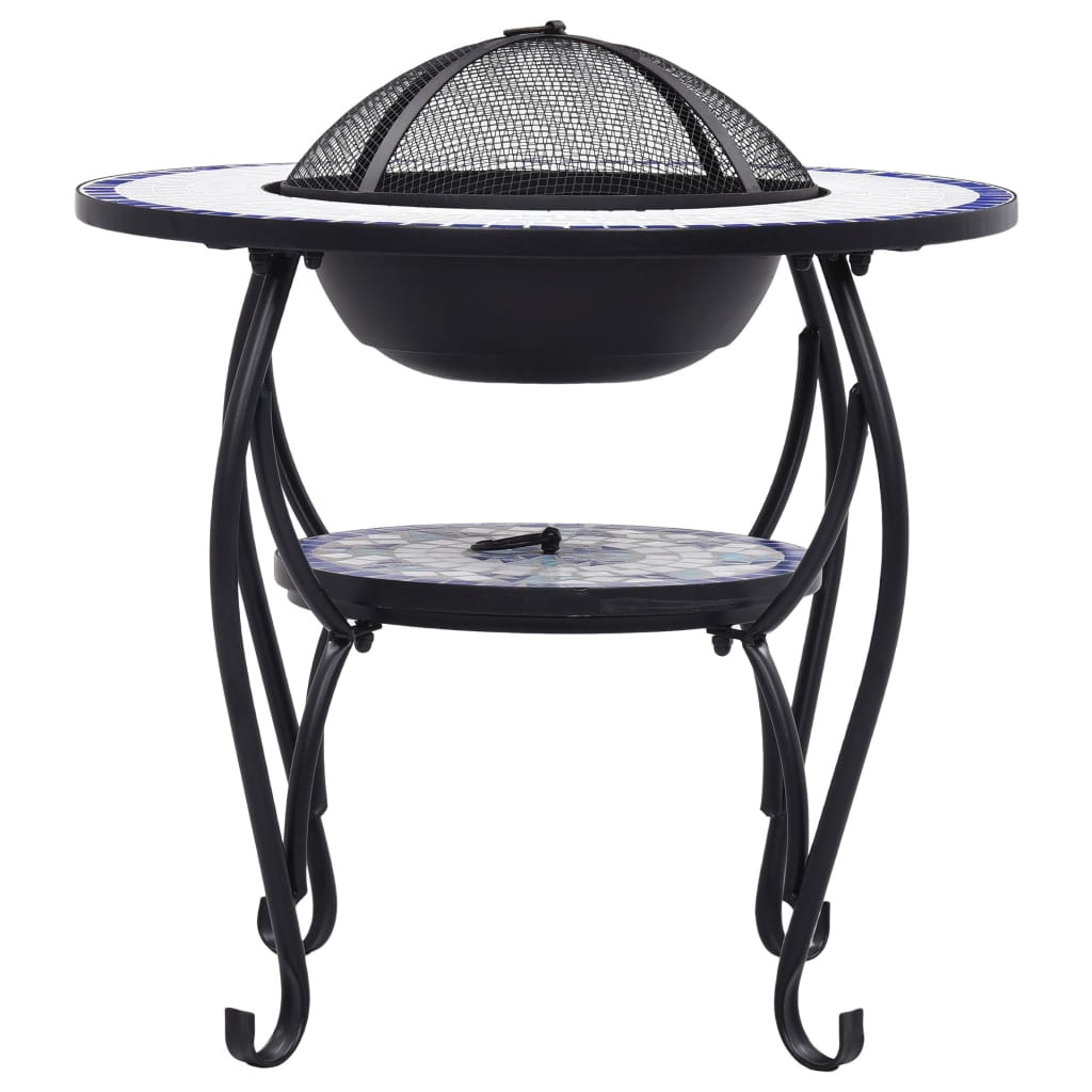 Feuertisch Mosaik Keramik Blau und Weiß 68 cm - Pazzar.ch
