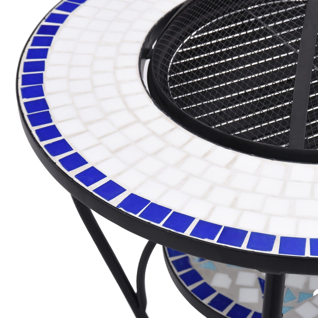 Feuertisch Mosaik Keramik Blau und Weiß 68 cm - Pazzar.ch