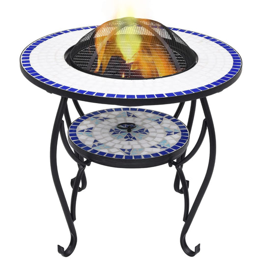 Feuertisch Mosaik Keramik Blau und Weiß 68 cm - Pazzar.ch