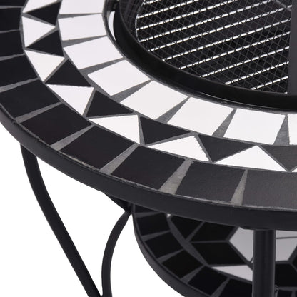 Feuertisch Mosaik Keramik Schwarz und Weiß 68 cm - Pazzar.ch
