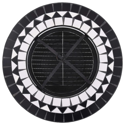 Feuertisch Mosaik Keramik Schwarz und Weiß 68 cm - Pazzar.ch