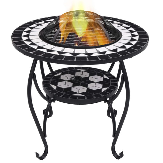 Feuertisch Mosaik Keramik Schwarz und Weiß 68 cm - Pazzar.ch