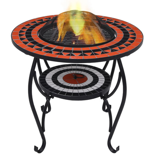 Feuertisch Mosaik Keramik Terracotta und Weiß 68 cm - Pazzar.ch