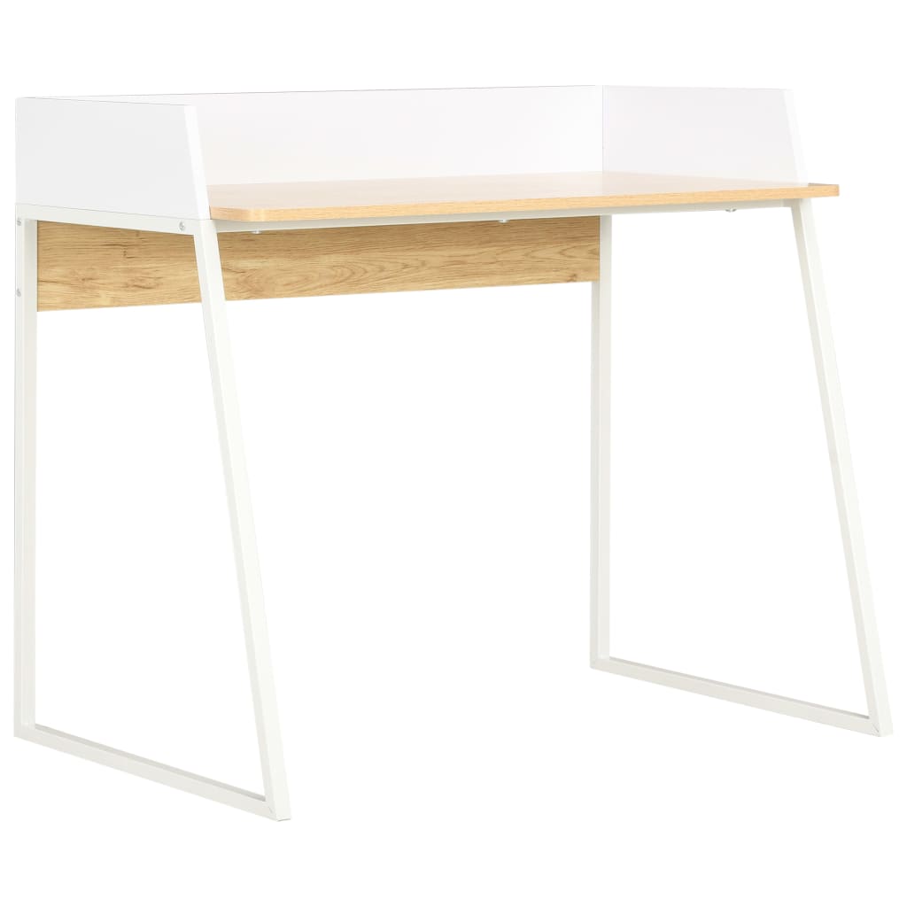 Schreibtisch Weiß und Eiche 90x60x88 cm - Pazzar.ch