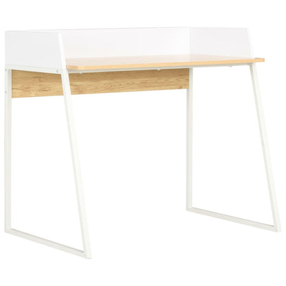 Schreibtisch Weiß und Eiche 90x60x88 cm - Pazzar.ch