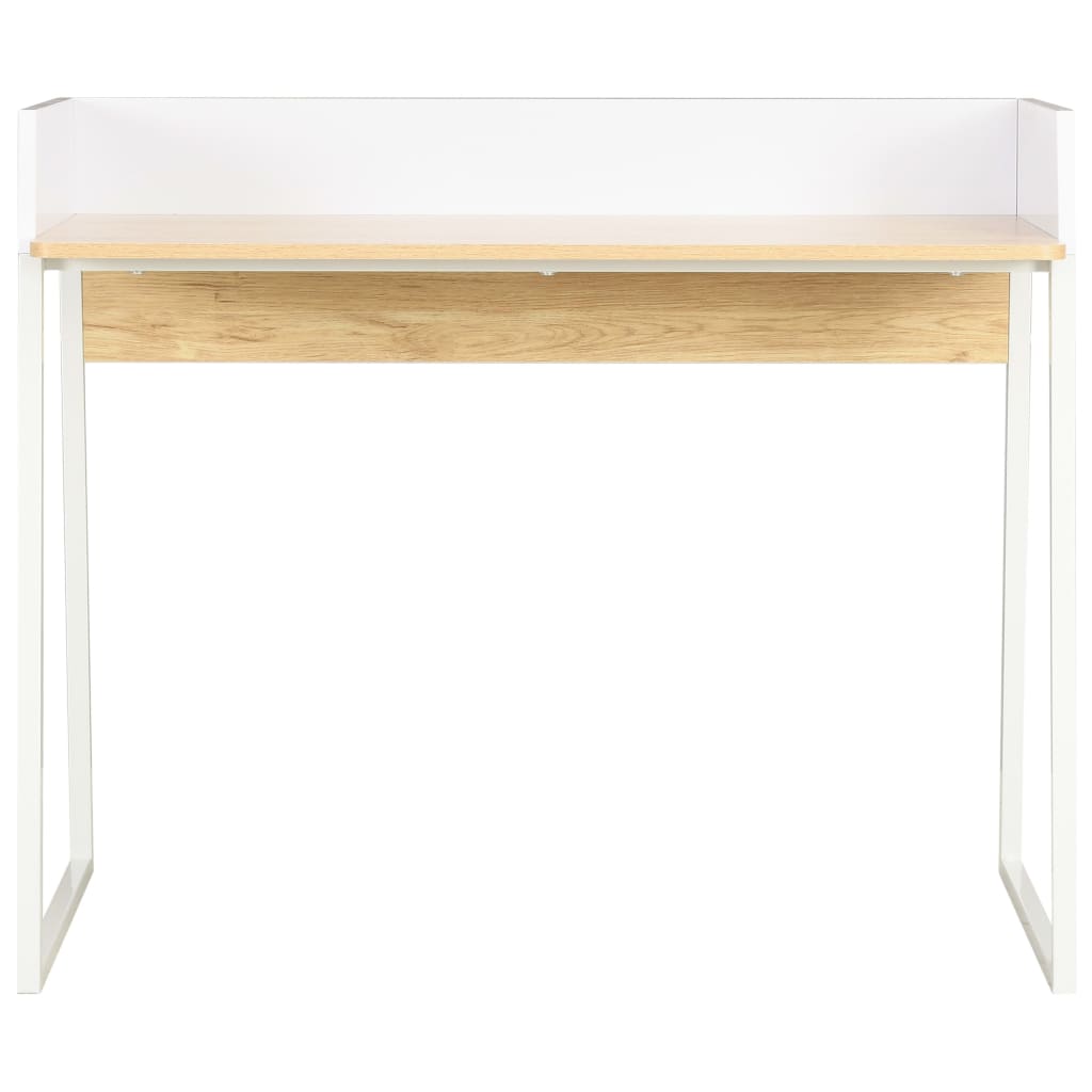 Schreibtisch Weiß und Eiche 90x60x88 cm - Pazzar.ch