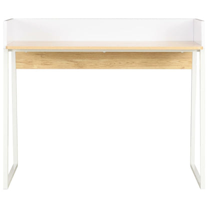 Schreibtisch Weiß und Eiche 90x60x88 cm - Pazzar.ch