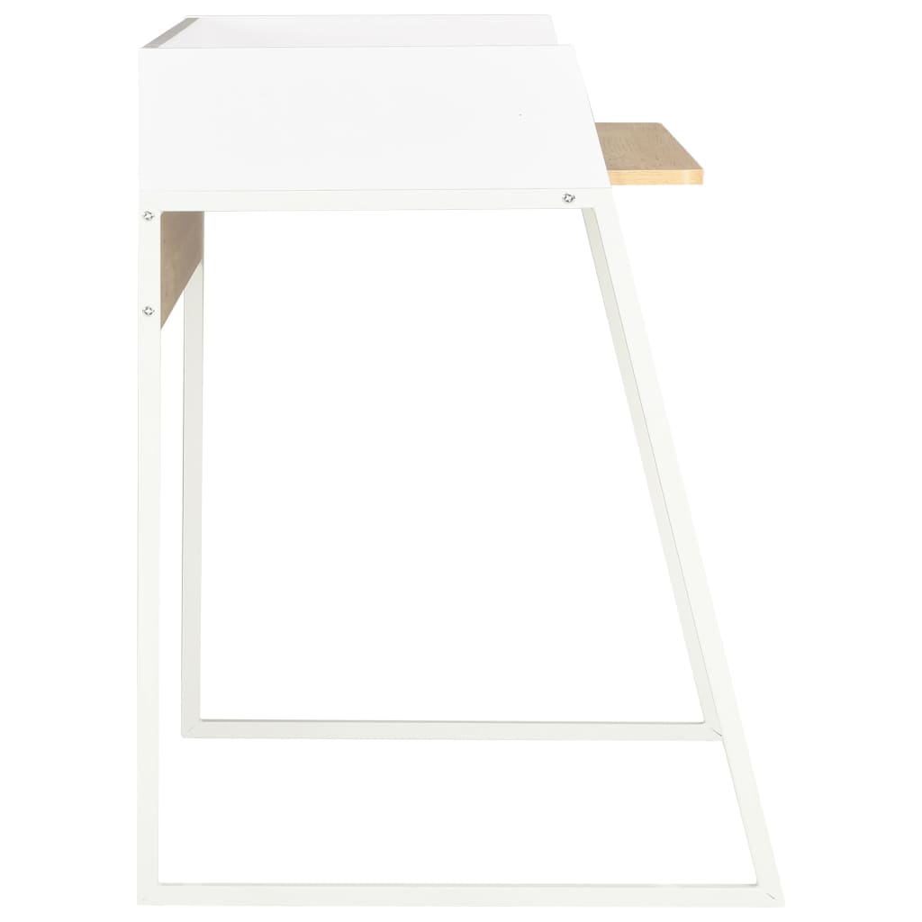 Schreibtisch Weiß und Eiche 90x60x88 cm - Pazzar.ch