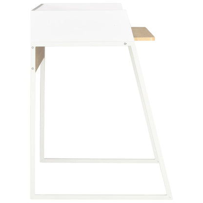 Schreibtisch Weiß und Eiche 90x60x88 cm - Pazzar.ch