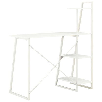 Schreibtisch mit Regaleinheit Weiß 102×50×117 cm - Pazzar.ch