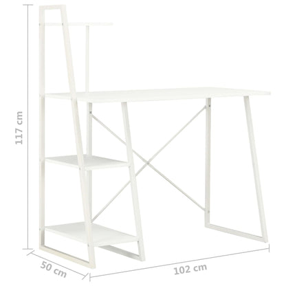 Schreibtisch mit Regaleinheit Weiß 102×50×117 cm - Pazzar.ch