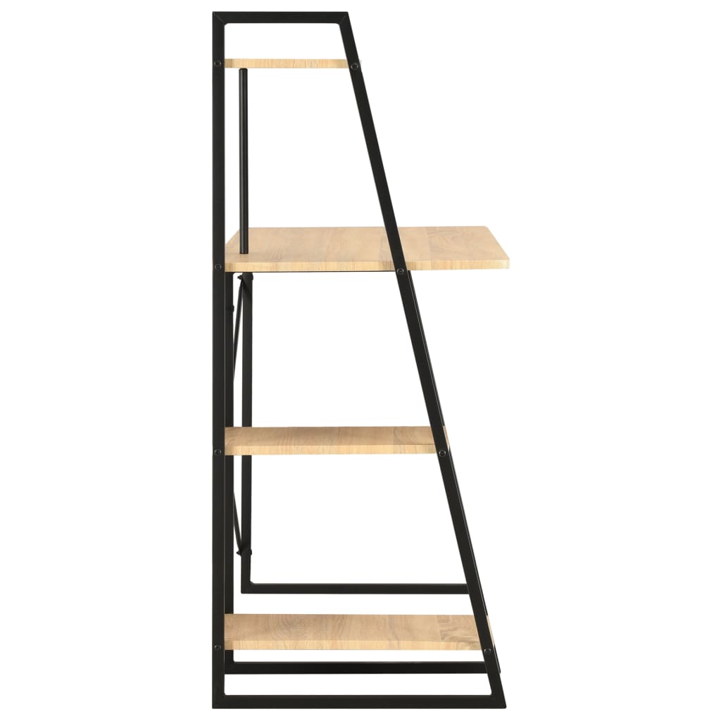 Schreibtisch mit Regaleinheit Schwarz und Eiche 102×50×117 cm - Pazzar.ch