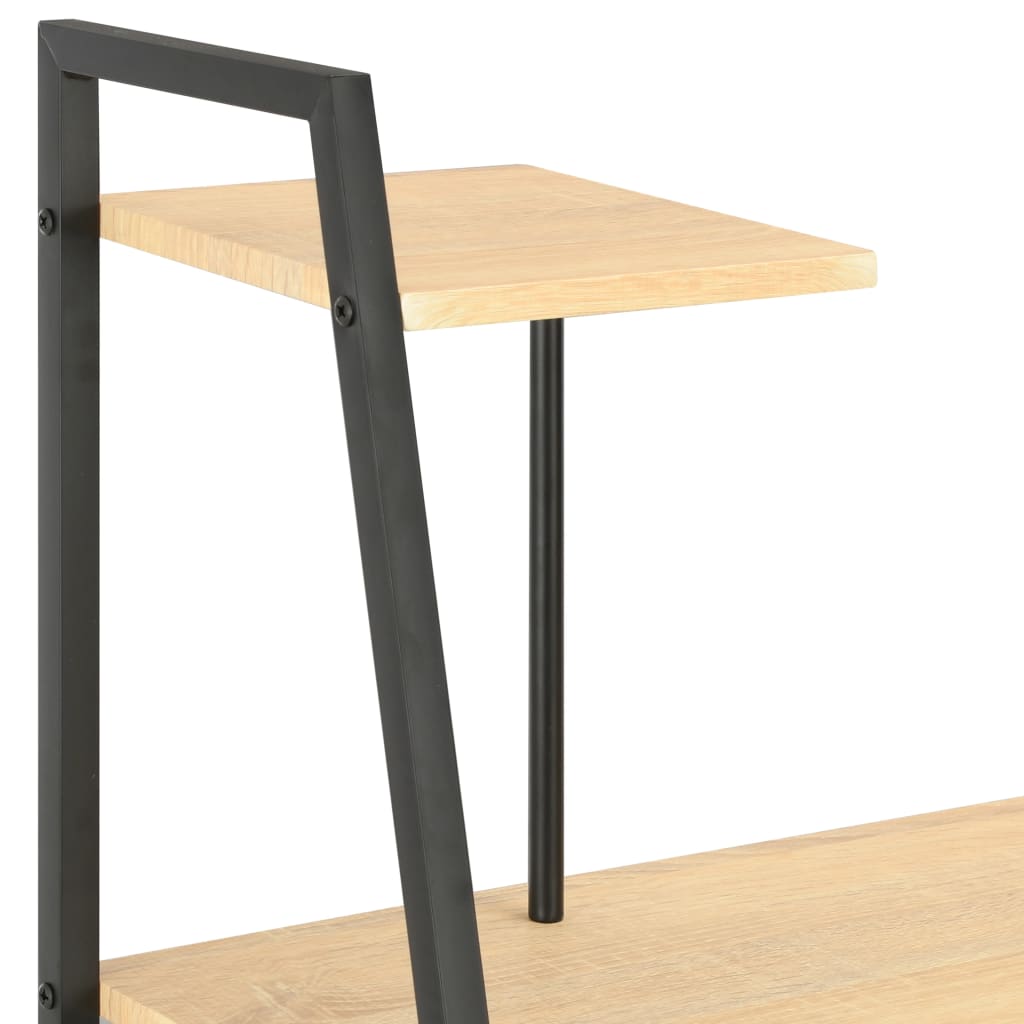 Schreibtisch mit Regaleinheit Schwarz und Eiche 102×50×117 cm - Pazzar.ch