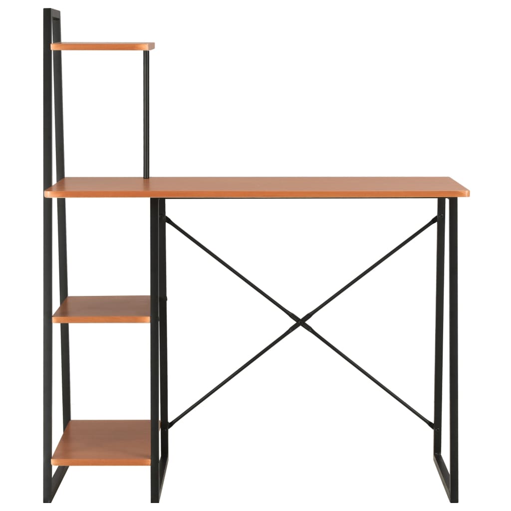 Schreibtisch mit Regaleinheit Schwarz und Eiche 102×50×117 cm - Pazzar.ch