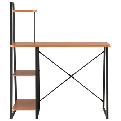Schreibtisch mit Regaleinheit Schwarz und Eiche 102×50×117 cm - Pazzar.ch