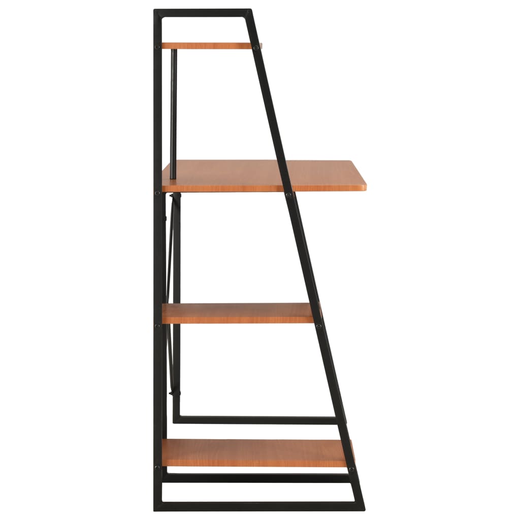 Schreibtisch mit Regaleinheit Schwarz und Eiche 102×50×117 cm - Pazzar.ch