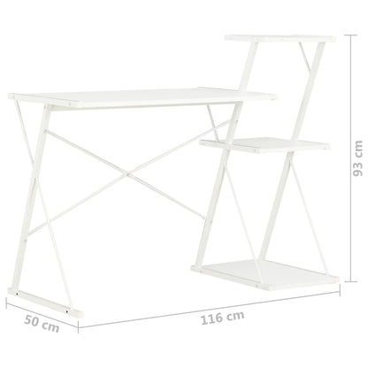 Schreibtisch mit Regal Weiß 116×50×93 cm - Pazzar.ch