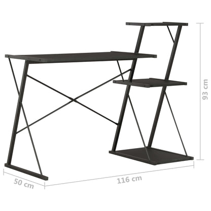 Schreibtisch mit Regal Schwarz 116×50×93 cm - Pazzar.ch