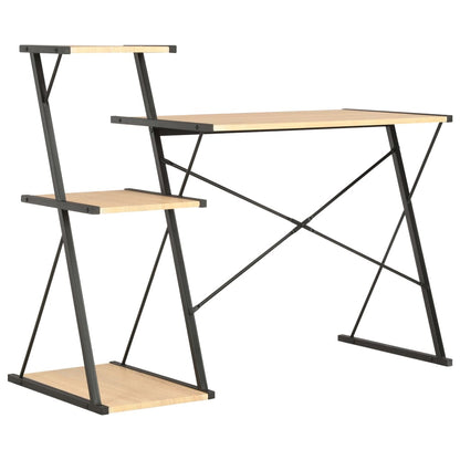 Schreibtisch mit Regal Schwarz und Eiche 116×50×93 cm - Pazzar.ch