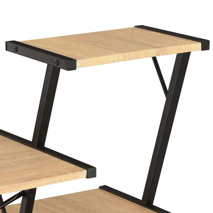 Schreibtisch mit Regal Schwarz und Eiche 116×50×93 cm - Pazzar.ch