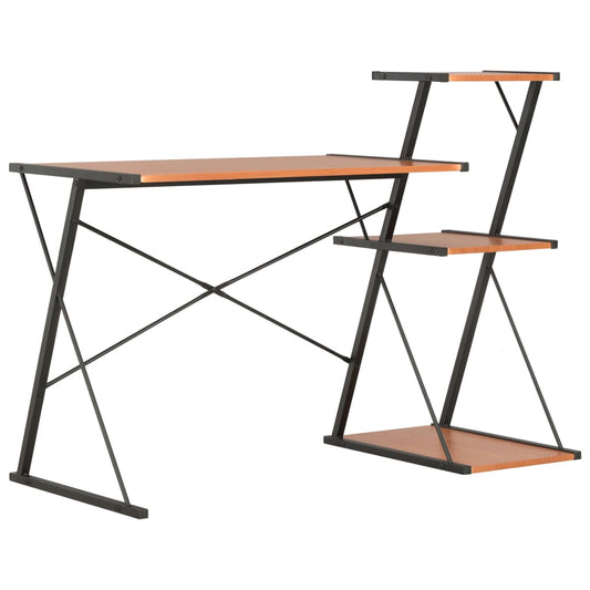 Schreibtisch mit Regal Schwarz und Braun 116×50×93 cm - Pazzar.ch