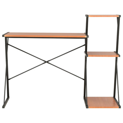Schreibtisch mit Regal Schwarz und Braun 116×50×93 cm - Pazzar.ch