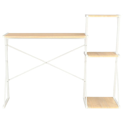 Schreibtisch mit Regal Weiß und Eiche 116×50×93 cm - Pazzar.ch