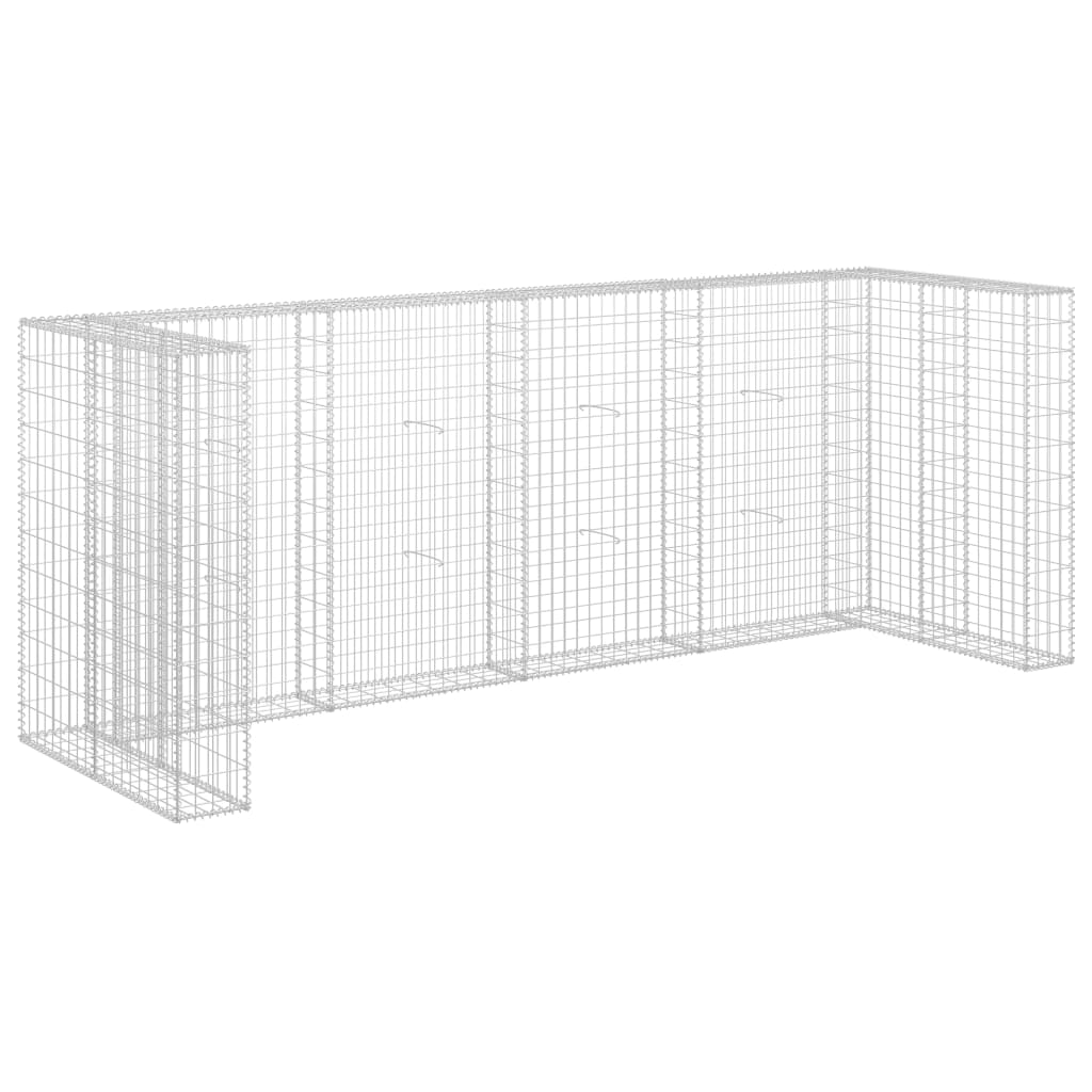 Gabionenwand für Mülltonnen Verzinkter Stahl 320×100×120 cm - Pazzar.ch
