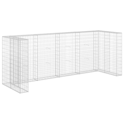 Gabionenwand für Mülltonnen Verzinkter Stahl 320×100×120 cm - Pazzar.ch