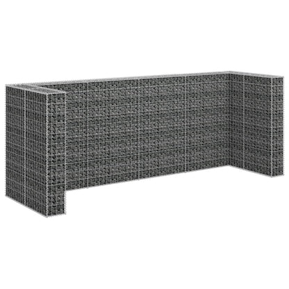 Gabionenwand für Mülltonnen Verzinkter Stahl 320×100×120 cm - Pazzar.ch
