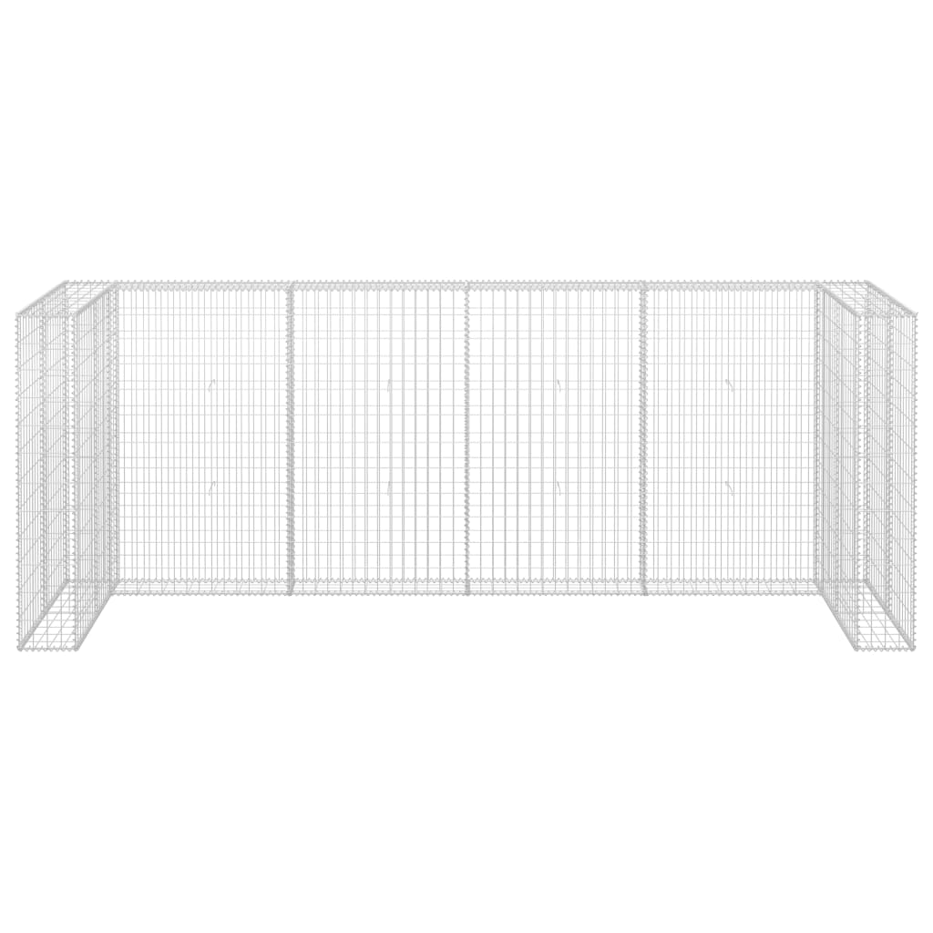 Gabionenwand für Mülltonnen Verzinkter Stahl 320×100×120 cm - Pazzar.ch