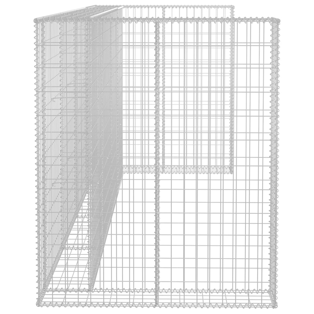 Gabionenwand für Mülltonnen Verzinkter Stahl 320×100×120 cm - Pazzar.ch
