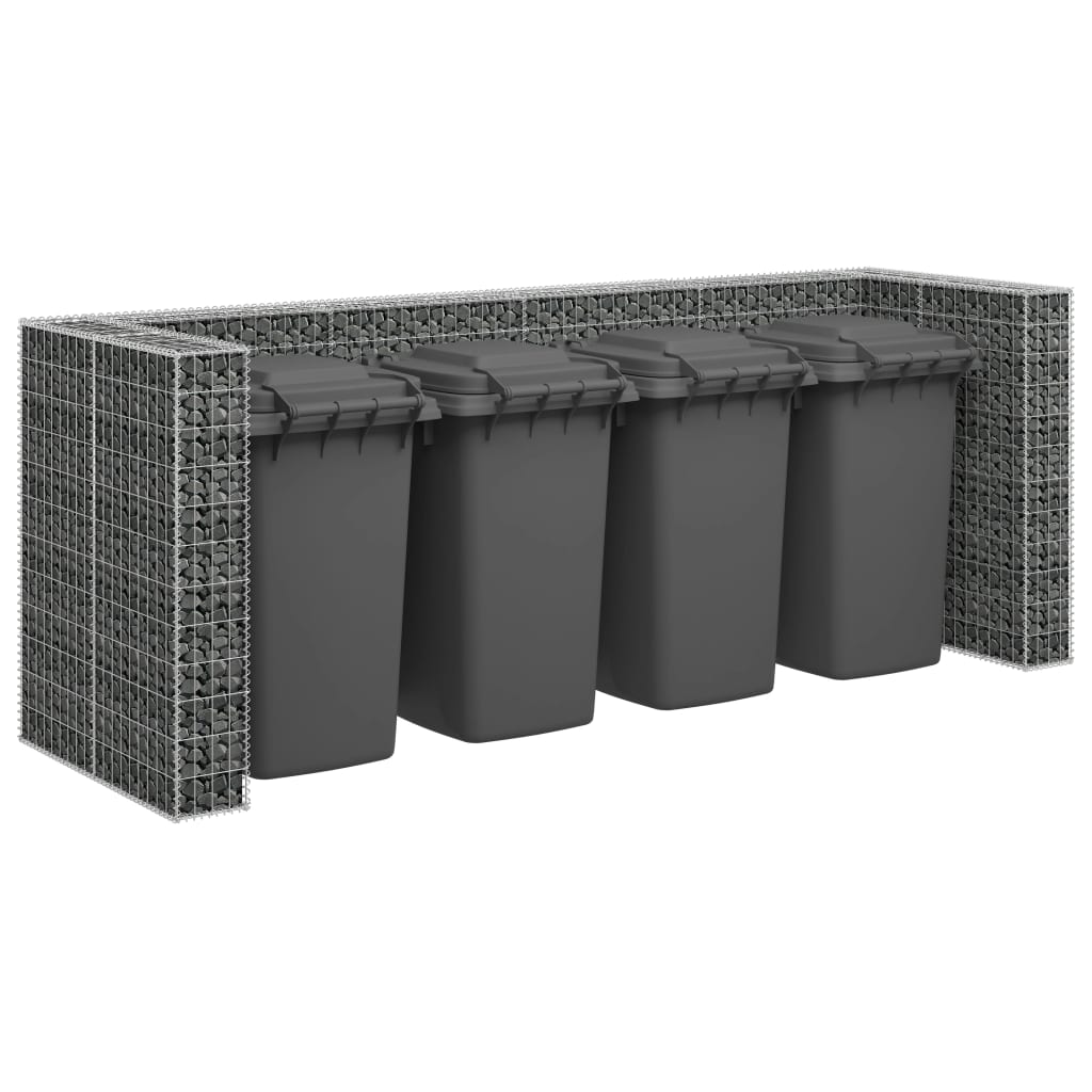 Gabionenwand für Mülltonnen Verzinkter Stahl 320×100×120 cm - Pazzar.ch