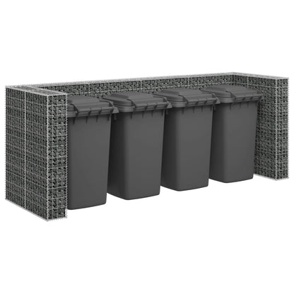 Gabionenwand für Mülltonnen Verzinkter Stahl 320×100×120 cm - Pazzar.ch