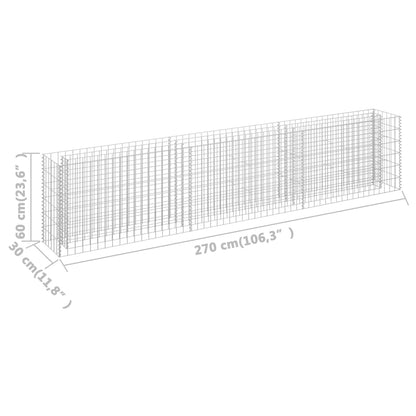 Gabionen-Hochbeet Verzinkter Stahl 270×30×60 cm - Pazzar.ch
