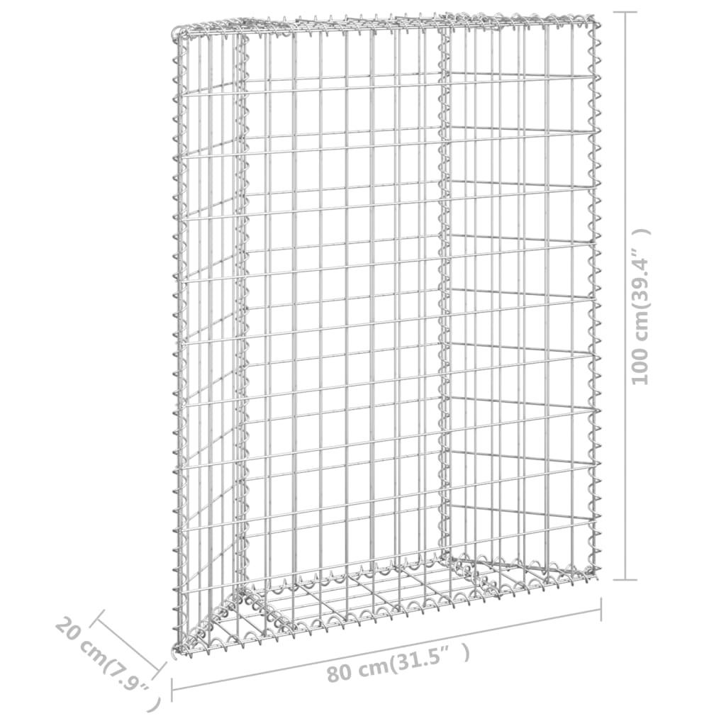 Gabionen-Hochbeet Trapezform Verzinkter Stahl 80x20x100 cm - Pazzar.ch
