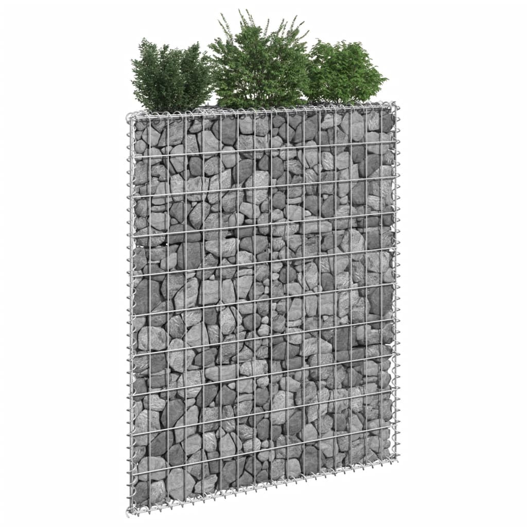 Gabionen-Hochbeet Trapezform Verzinkter Stahl 80x20x100 cm