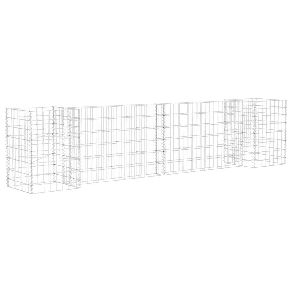 H-förmiger Gabionen-Pflanzkorb Stahldraht 260x40x60 cm - Pazzar.ch