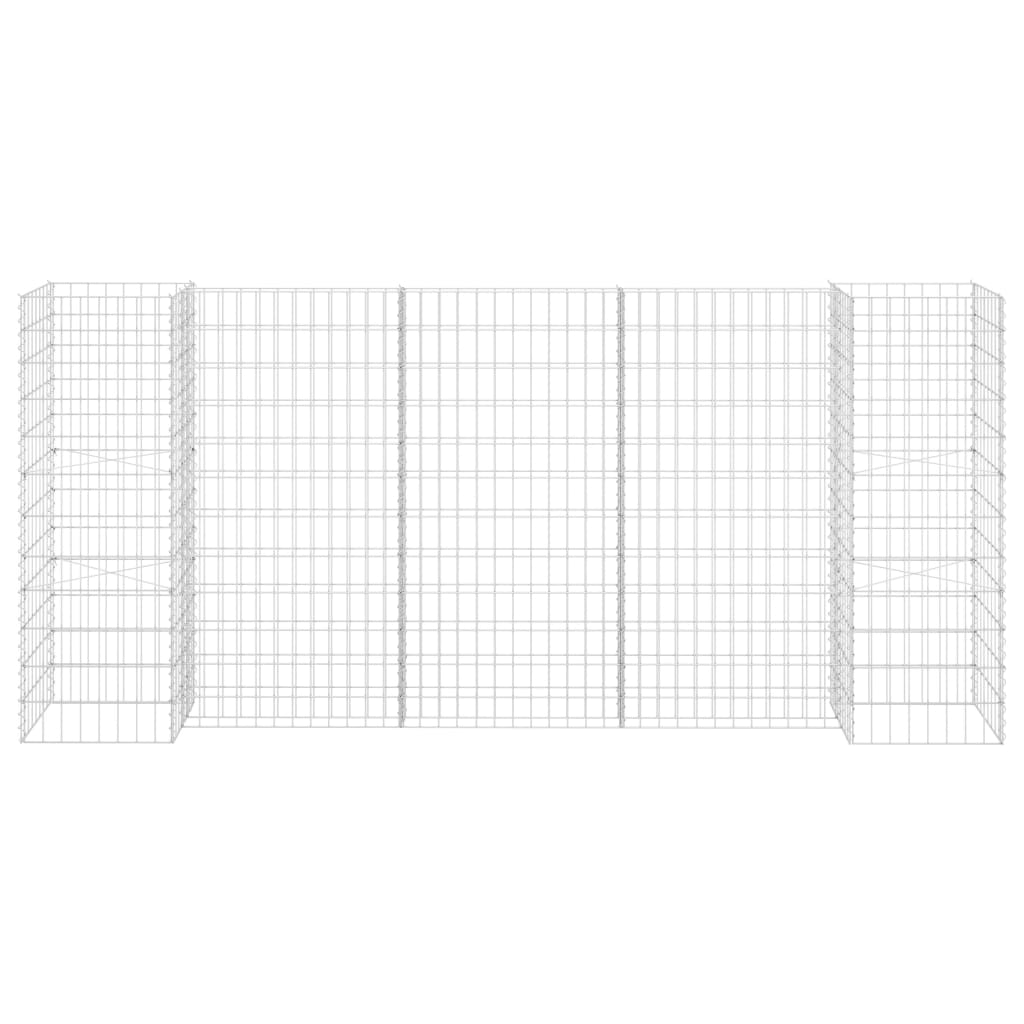 H-förmiger Gabionen-Pflanzkorb Stahldraht 260x40x120 cm - Pazzar.ch