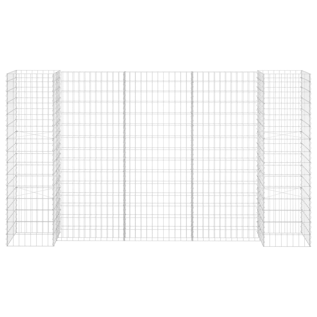 H-förmiger Gabionen-Pflanzkorb Stahldraht 260x40x150 cm - Pazzar.ch