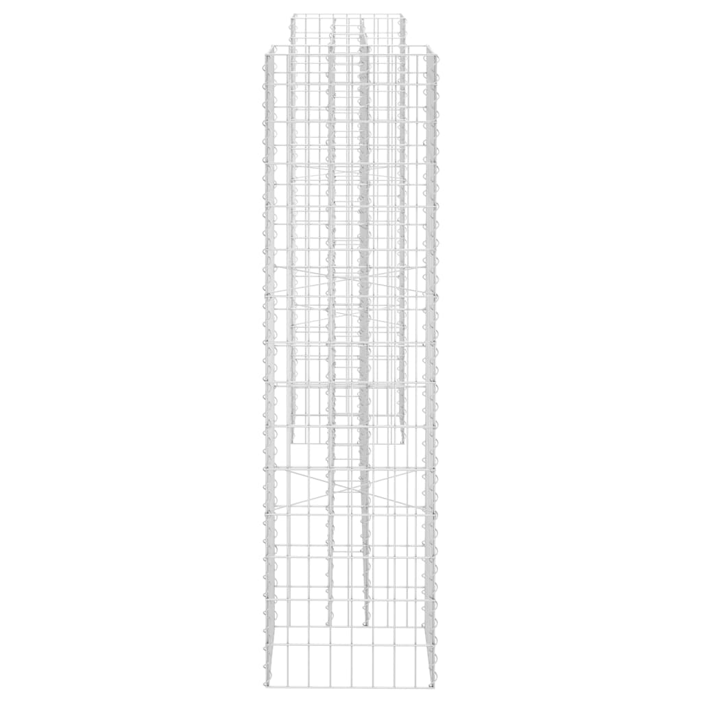 H-förmiger Gabionen-Pflanzkorb Stahldraht 260x40x150 cm